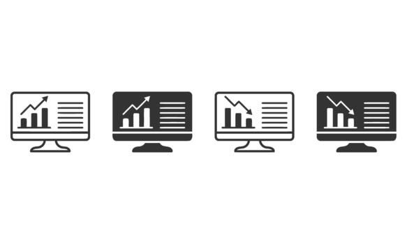 Data analysis concept dashboard admin icon vector