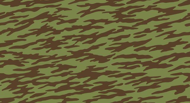 Tiger stripe camouflage seamless pattern with retro military aesthetic, Jungle green and deep brown camo texture with sharp elongated shapes, Brushstroke style army pattern for tropical environments vector