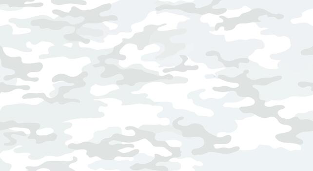 Snowfield camouflage pattern with soft whites and grays, minimal abstract shapes winter camo texture background, modern light gray and white camouflage wallpaper vector