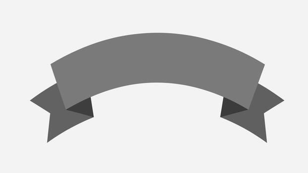 Simple gray curved ribbon banner graphic, an essential design element perfect for adding a decorative touch to your creative projects, including web design and presentations vector
