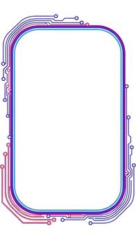 Digital Circuit Border Design with Blue and Pink Lines, Futuristic Technology Frame vector