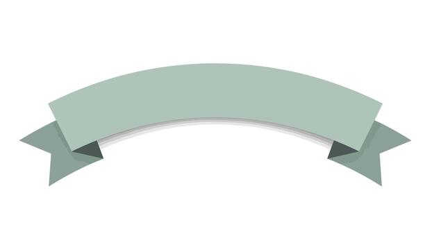 Elegant Light Green Ribbon Banner with Shadow for Text - Design on White Background vector