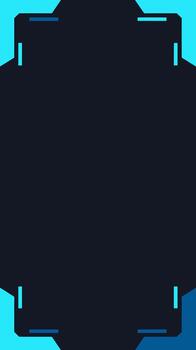 Sleek dark blue digital background with vibrant light blue geometric corner accents, providing a modern and futuristic abstract frame for high-tech presentations, app interfaces, or graphic design vector