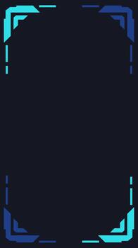 Futuristic tech screen display frame with abstract geometric blue corners. illustration for a digital interface vector