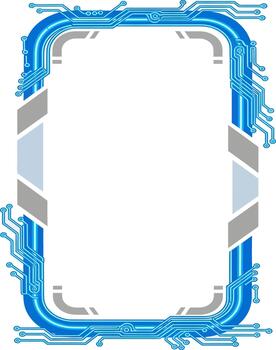 Abstract digital circuit frame illustration with modern technology design style vector