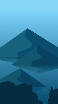 simple vertical background with mountain themes vector