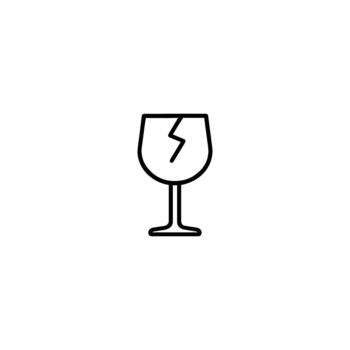 Fragile Broken Wine Glass vector