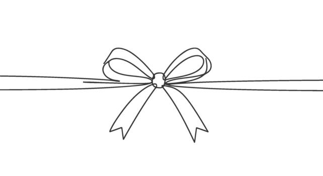 Minimalist Gift A Single Line Drawing of a Continuous Bow on White Background vector