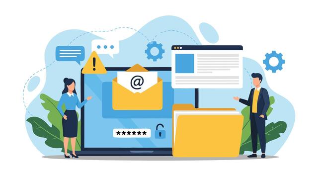 Secure Email Communication Protecting Digital Correspondence Through Encryption and Cybersecurity Measures vector