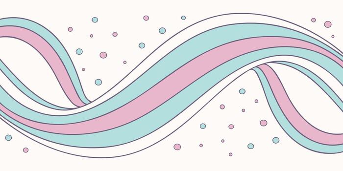 resumen pastel de colores ondulado cinta con espumoso puntos en un blanco antecedentes vector