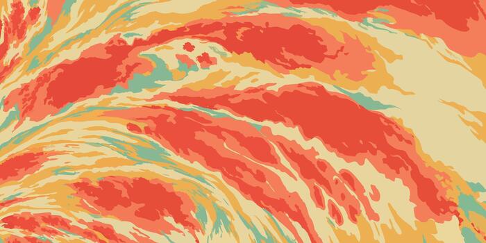 Abstract swirling pattern of warm colors like orange red and yellow with hints of green vector