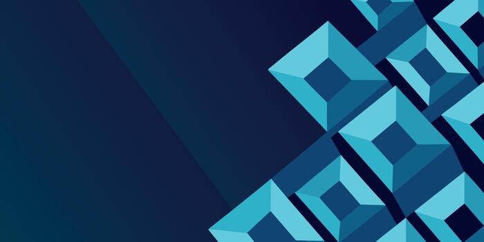 Abstract geometric background with repeating blue diamond shapes in a dark gradient vector