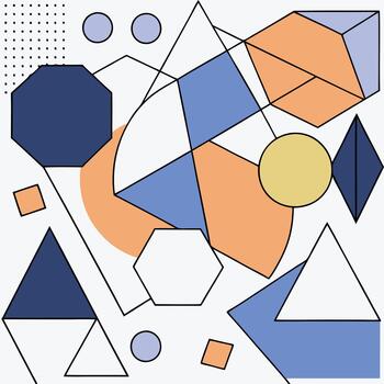 Abstract geometric shapes and patterns in a modern art composition vector