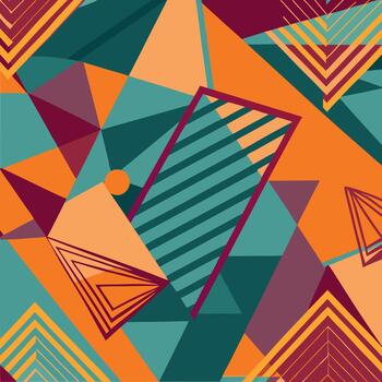 vibrante geométrico resumen modelo con triangulos y rayas vector