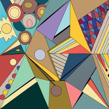 resumen geométrico composición con vistoso formas y patrones creando un dinámica visual experiencia vector