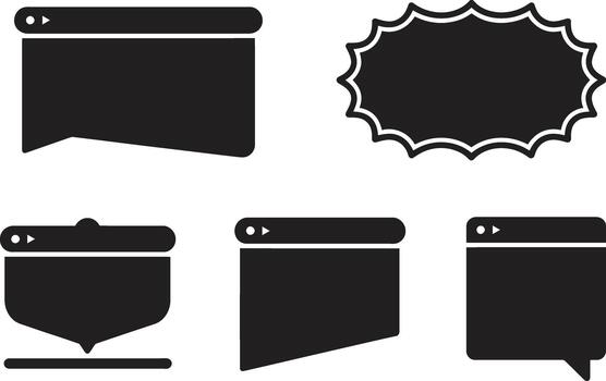 Versatile set of web browser and speech bubble interface icons for digital communication vector