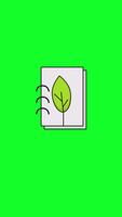 Notebook With Leaf Icon Animation On Green Screen. Vertical Animation video