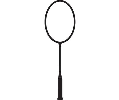 Simple line drawing of a badminton racket vector