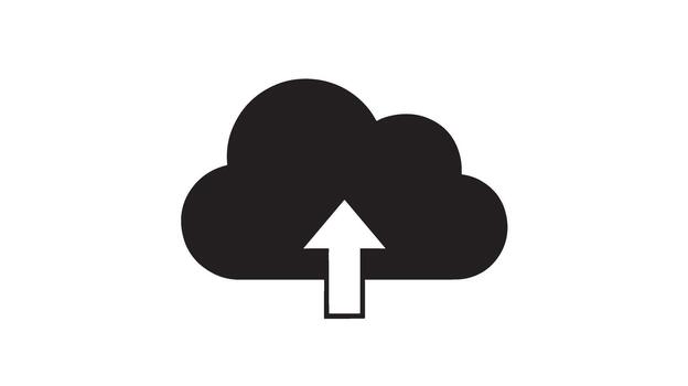 negro nube icono con hacia arriba flecha simbolizando subir vector