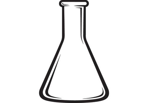 Simple outline drawing of an erlenmeyer flask vector