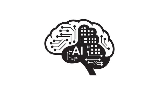 Artificial intelligence brain circuitry digital technology concept vector