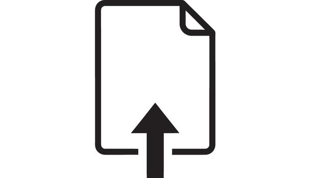 Simple icon representing uploading a document vector