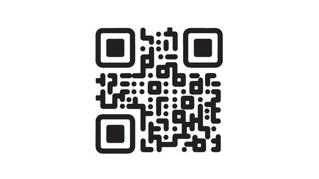 Simple black and white qr code on a white background vector