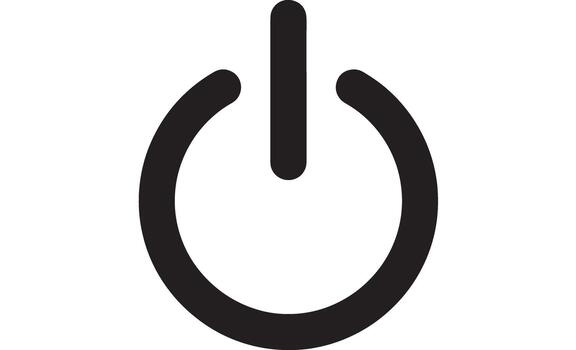 Simple black power button icon on a white background vector