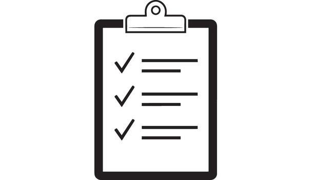 Clipboard with a checklist and three completed tasks vector