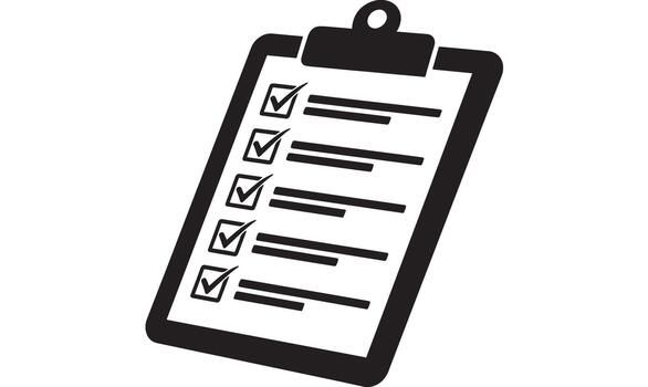 Clipboard with a checklist and marked items vector