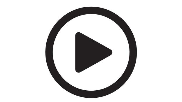 Simple black play button icon on white background vector