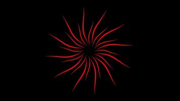 Abstract Red Radial Starburst Explosion Animated Loop on Black Background video