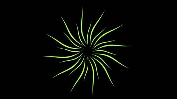 abstrakt neon grön radiell starburst explosion animerad slinga på svart bakgrund video