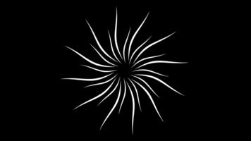 abstrakt radiell starburst explosion animerad slinga på svart bakgrund video