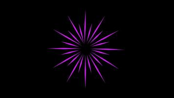 aggressivo magenta starburst animazione ciclo continuo con acuto picchi su nero sfondo video