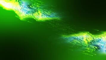 dinamico astratto digitale rendere un' ipnotizzante flusso di leggero e energia nel occhiali da sole di verde video
