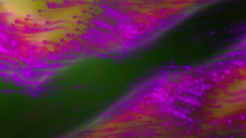 en vibrerande digital sammansättning som visar strömmande magenta partikel strömmar och gul energi vågor mot en djup grön bakgrund video