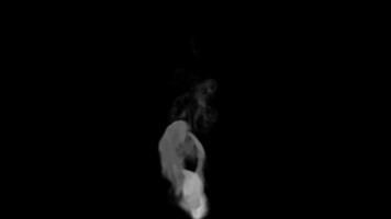 Realistic white smoke texture animation isolated on black background, white smoke animation video