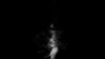 White smoke rising animation isolated on black screen background, Realistic smoke animation video