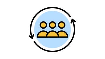 4K footage HR Business concept with icon of hire, employee, behavior, welcome, knowledge, skills and keep employee under control video