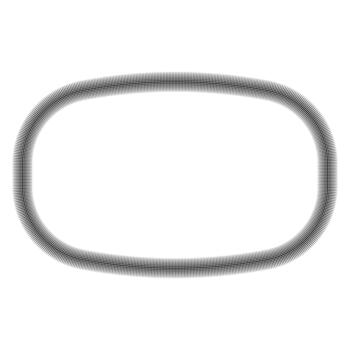 oval border design made with gradient black halftone dots vector