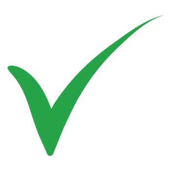 Green check mark icon, approval symbol, success validation graphic design vector