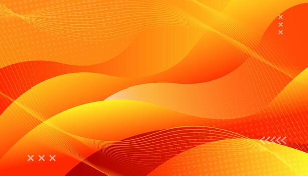 Orange Modern Abstract Background with Dynamic Waves and Lines vector