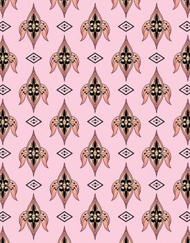 Pink Background with Ornamental Fleur-de-Lis Pattern vector