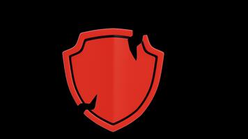 Broken security shield warning 3d animation video