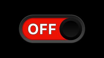 Animated black switch on off on a transparent background video