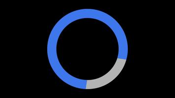 looping blå cirkulär läser in animering med tal på en transparent bakgrund video