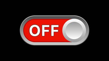 Animated white switch on off on a transparent background video