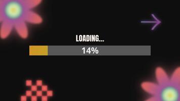 nero e neon pendenza moderno Caricamento in corso intro video