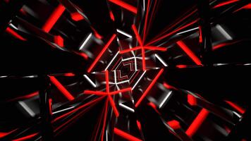 blanco y rojo geométrico brillante neón infinito túnel antecedentes vj lazo en 4k video